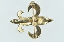 Load image into Gallery viewer, 14K Fleur De Lis Symbol Ornate Watch Hanger Pin/Brooch Yellow Gold