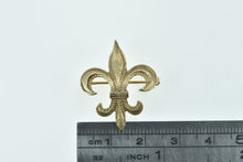 Load image into Gallery viewer, 14K Fleur De Lis Symbol Ornate Watch Hanger Pin/Brooch Yellow Gold