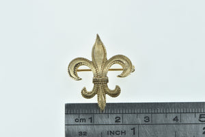 14K Fleur De Lis Symbol Ornate Watch Hanger Pin/Brooch Yellow Gold