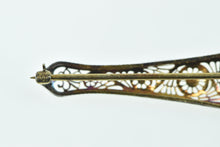 Load image into Gallery viewer, 14K Art Deco Ornate Filigree Diamond Floral Pin/Brooch White Gold