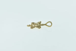 14K Snow Flake Winter Motif Cold Weather Charm/Pendant Yellow Gold