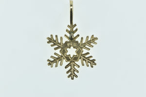 14K Snow Flake Winter Motif Cold Weather Charm/Pendant Yellow Gold