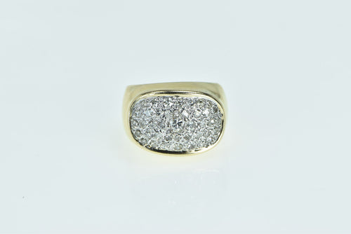 14K 0.64 Ctw Diamond Pave Encrusted Oval Ring White Gold