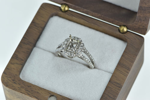 14K Ctw Diamond Halo Engagement Setting Ring White Gold