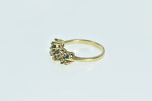 Load image into Gallery viewer, 14K Diamond Emerald Zig Zag Vintage Statement Ring Yellow Gold