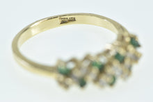 Load image into Gallery viewer, 14K Diamond Emerald Zig Zag Vintage Statement Ring Yellow Gold