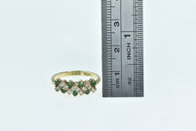 Load image into Gallery viewer, 14K Diamond Emerald Zig Zag Vintage Statement Ring Yellow Gold