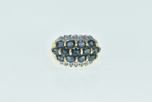 Load image into Gallery viewer, 14K Vintage Oval Sapphire Diamond Statement Ring Yellow Gold