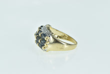 Load image into Gallery viewer, 14K Vintage Oval Sapphire Diamond Statement Ring Yellow Gold