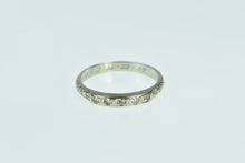 Load image into Gallery viewer, 18K 1920&#39;s Diamond Engraved Wedding Band Ring White Gold