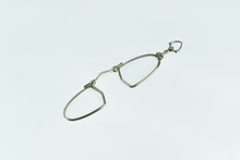Load image into Gallery viewer, 14K Art Deco Looking Glass Spring Loaded Spectacles Glasses White Gold