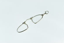 Load image into Gallery viewer, 14K Art Deco Looking Glass Spring Loaded Spectacles Glasses White Gold