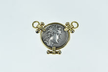 Load image into Gallery viewer, 18K Ancient Greek Coin Ornate Slide Statement Pendant Yellow Gold