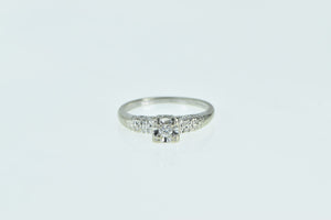 14K 1940's Diamond Classic Promise Engagement Ring White Gold
