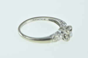 14K 1940's Diamond Classic Promise Engagement Ring White Gold