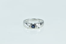 Load image into Gallery viewer, 14K Sapphire Diamond Accent Geometric Band Ring White Gold