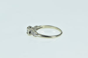 14K Vintage Classic Diamond Promise Engagement Ring White Gold