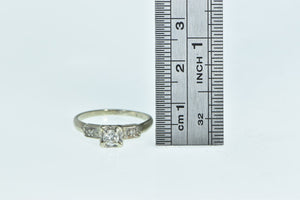 14K Vintage Classic Diamond Promise Engagement Ring White Gold