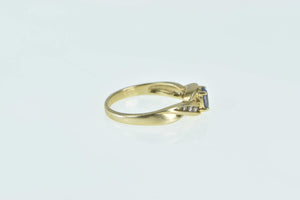14K Oval Tanzanite Diamond Vintage Classic Ring Yellow Gold