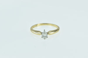 14K 0.21 Ct Pear Diamond Solitaire Engagement Ring Yellow Gold