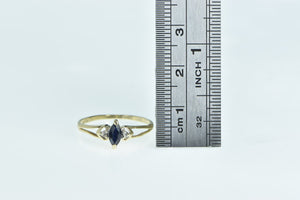 14K Sapphire Diamond Accent Vintage Classic Ring Yellow Gold