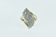 Load image into Gallery viewer, 14K Vintage Diamond Wavy Cluster Statement Ring Yellow Gold