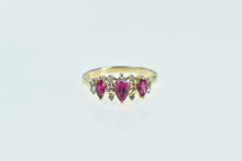 Load image into Gallery viewer, 14K Marquise Pink Sapphire Diamond Accent Ring Yellow Gold