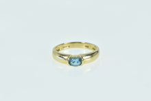 Load image into Gallery viewer, 14K Oval Blue Topaz Vintage Classic Statement Ring Yellow Gold