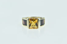 Load image into Gallery viewer, 14K Citrine Garnet Ornate Classic Cocktail Ring Yellow Gold