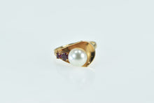 Load image into Gallery viewer, 14K 1930&#39;s Pearl Ruby Bow Statement Ring Yellow Gold