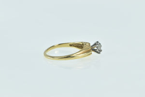 14K Diamond Solitaire Classic Vintage Promise Ring Yellow Gold
