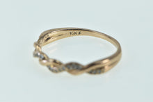 Load image into Gallery viewer, 10K Diamond Twist Pattern Vintage Wedding Band Ring Rose Gold