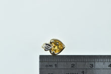 Load image into Gallery viewer, 14K Citrine Heart Diamond Accent Vintage Classic Pendant Yellow Gold