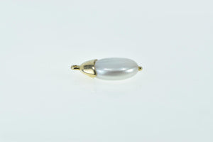 14K 12.5mm Pearl Simple Classic Statement Charm/Pendant Yellow Gold