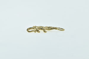 14K Diamond Cut Crocodile Alligator Reptile Charm/Pendant Yellow Gold
