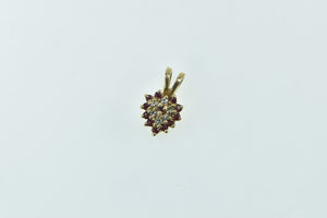 14K Ruby Diamond Heart Love Symbol Pendant Yellow Gold