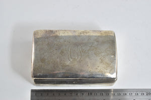 Sterling Silver C P Monogram Cursive Initial Vintage Wood Lined Trinket Box