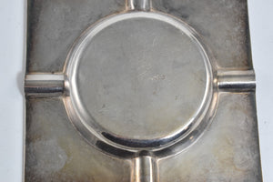Sterling Silver Columbian Mayan Motif Square Ashtray Vintage