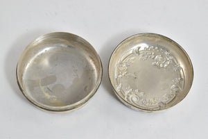 Sterling Silver Victorian Repousse Scroll Trinket Jewelry Box