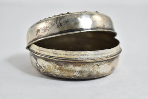Sterling Silver Victorian Repousse Scroll Trinket Jewelry Box