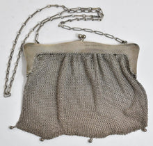Load image into Gallery viewer, Sterling Silver Ornate Scroll Design Snake Mesh Purse Hand Bag