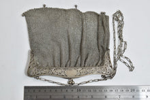 Load image into Gallery viewer, Sterling Silver Ornate Scroll Design Snake Mesh Purse Hand Bag