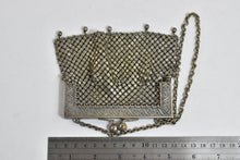 Load image into Gallery viewer, Sterling Silver Ornate Floral Engraved Mesh Chain Star Purse Hand Bag