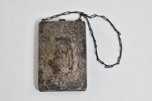 Sterling Silver S J M Monogram Ornate Victorian Engraved Coin Purse