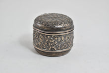 Load image into Gallery viewer, Sterling Silver K R H Monogram Ornate Repousse Pill Box