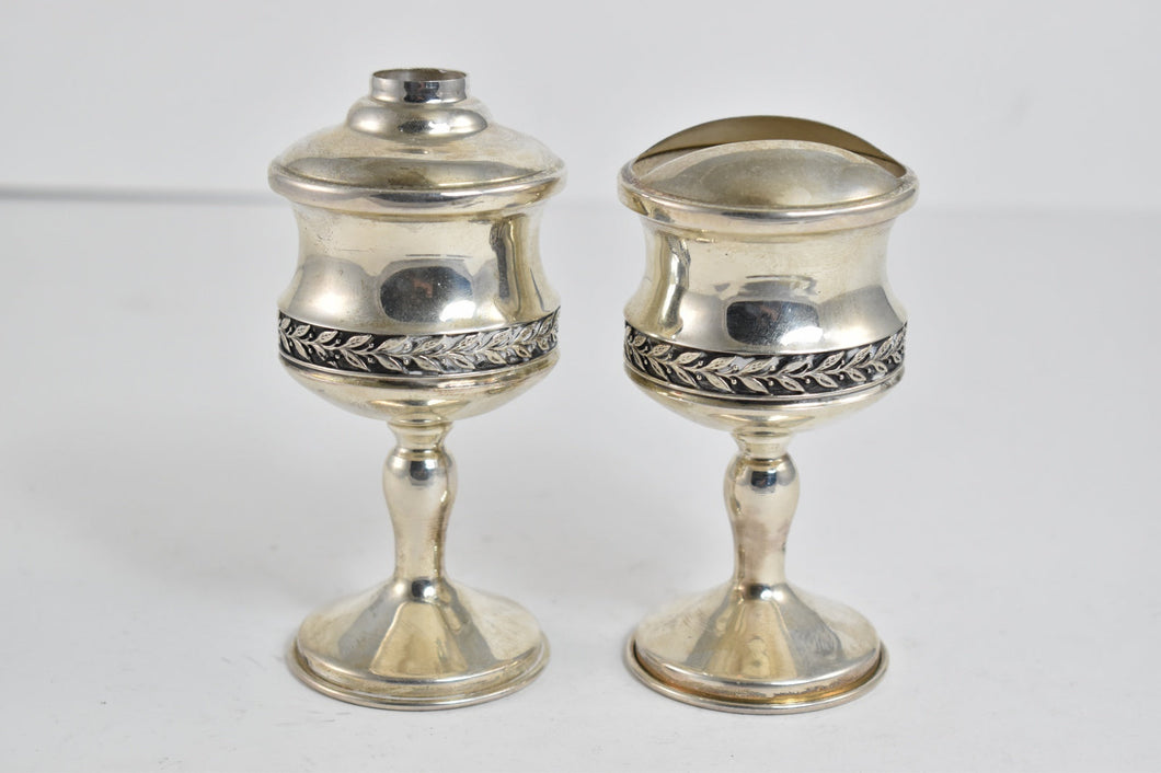 Sterling Silver Condiment Pot Cruet Set Antique