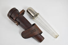 Load image into Gallery viewer, Sterling Silver Glass Decanter Flask With Leather Case