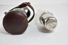 Load image into Gallery viewer, Sterling Silver Glass Decanter Flask With Leather Case