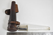 Load image into Gallery viewer, Sterling Silver Glass Decanter Flask With Leather Case