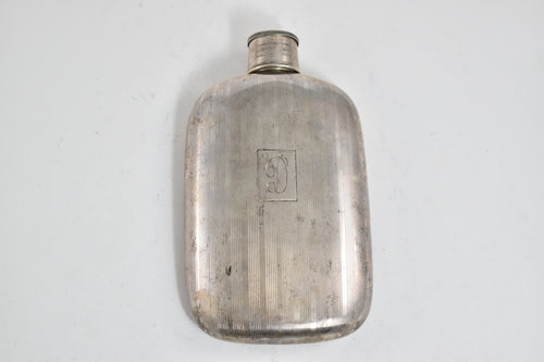 Sterling Silver Napier Sterling D Monogram Flask & Shot Glass